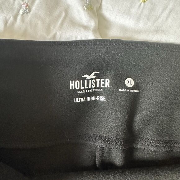 HOLLISTER faux leather fleece lined Pant leggings black XL - Picture 2 of 12